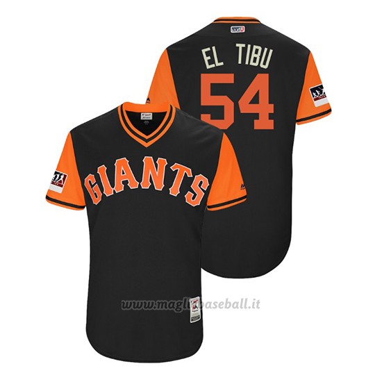 Maglia Baseball Uomo San Francisco Giants Reyes MOrnta 2018 Llws Players Weekend El Tibu Nero